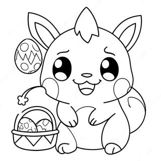 Cute Pokemon With Easter Baskets Coloring Page 20213-15971