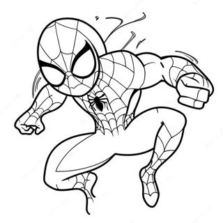 スパイダーマンソニック 塗り絵ページ