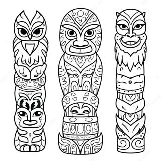 Totem Pole Coloring Pages