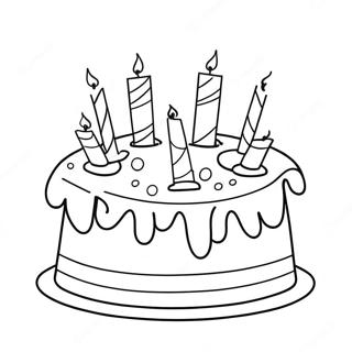 Birthday Cake With Colorful Candles Coloring Page 20352-16095