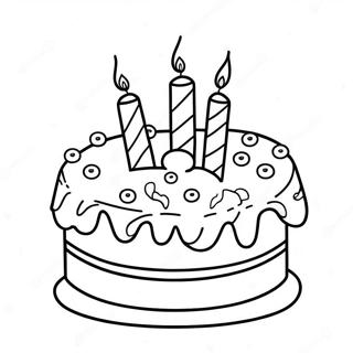 Birthday Cake With Colorful Candles Coloring Page 20352-16096