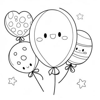 Happy Birthday Balloons Coloring Page 20353-16092