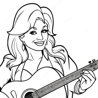 Gitarla Dolly Parton Boyama Sayfası 20363-16085