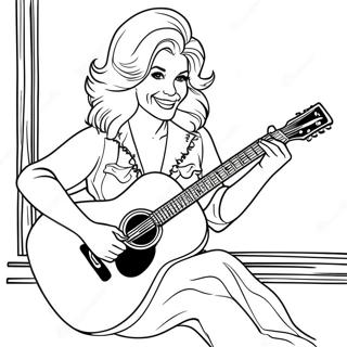 Dolly Parton Mit Gitarre Ausmalbild 20363-16086