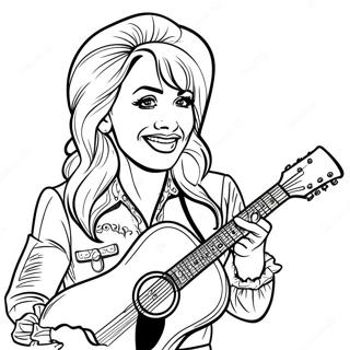 Dolly Parton Mit Gitarre Ausmalbild 20363-16087