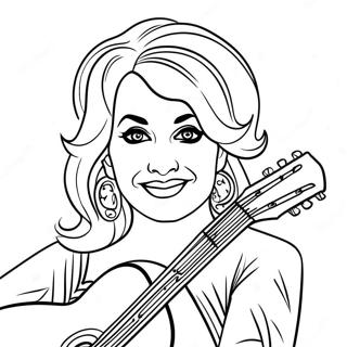 Dolly Parton Mit Gitarre Ausmalbild 20363-16088