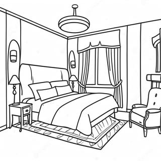 Cozy Hotel Room Coloring Page 20373-16105