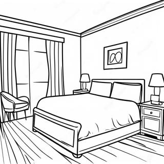 Cozy Hotel Room Coloring Page 20373-16106