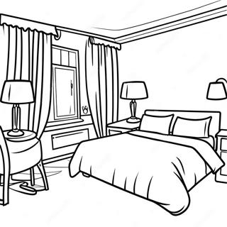 Cozy Hotel Room Coloring Page 20373-16107