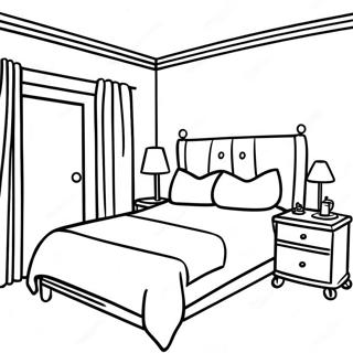 Cozy Hotel Room Coloring Page 20373-16108