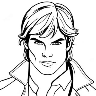 Damon Salvatore In Action Coloring Page 20403-16130