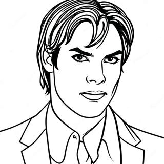 Damon Salvatore In Action Coloring Page 20403-16131