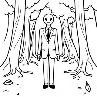 Creepy Slenderman Forest Coloring Page 20423-16146