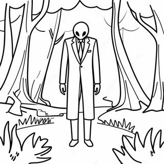 Creepy Slenderman Forest Coloring Page 20423-16148