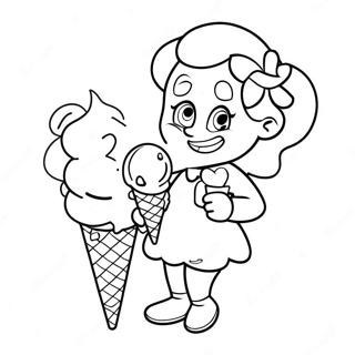 Fun Aunt With Ice Cream Coloring Page 20463-16175