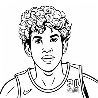 Lamelo Ball Aksiyon Halinde Boyama Sayfası 20483-16217