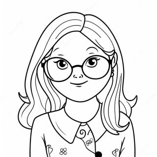 Cute Nana With Glasses Coloring Page 20493-16193