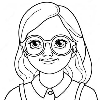 Cute Nana With Glasses Coloring Page 20493-16194