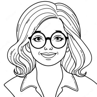 Cute Nana With Glasses Coloring Page 20493-16195