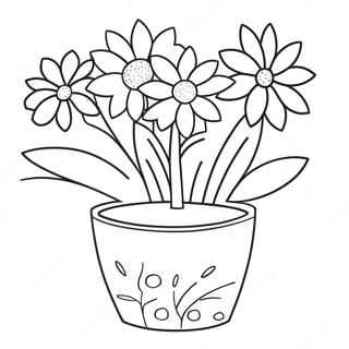 Flower Pot Coloring Pages