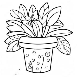 Flower Pot With Colorful Flowers Coloring Page 20502-16202