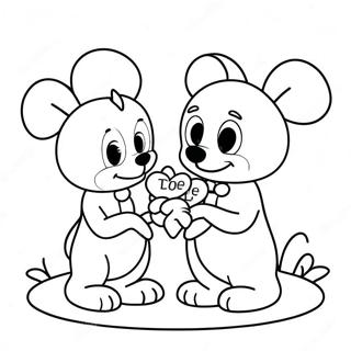 Cute Disney Valentines Coloring Page 2050-1638