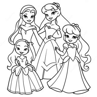 Elegant Disney Princesses Coloring Page 20513-16214