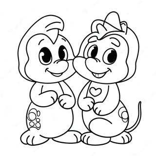 Adorable Disney Characters In Love Coloring Page 2051-1641