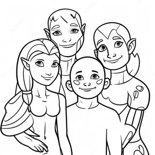 Na Vi Family Scene Coloring Page 20573-16286