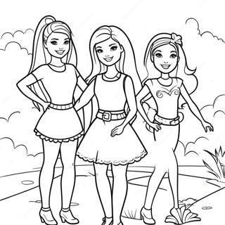 Barbie And Friends Adventure Coloring Page 20593-16271