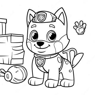 Rocky Paw Patrol With Construction Tools Coloring Page 20663-16338