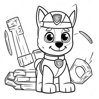 Rocky Paw Patrol With Construction Tools Coloring Page 20663-16340