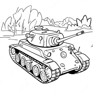 Realistic Ww2 Tank Coloring Page 20673-16347