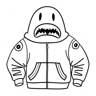 Bape Shark Hoodie Coloring Page 20693-16372