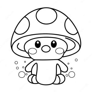 Cute Mario Mushroom With Smiling Face Coloring Page 20703-16358