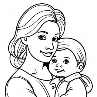 Caring Mom With Child Coloring Page 20713-16417