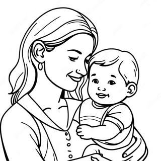 Caring Mom With Child Coloring Page 20713-16420