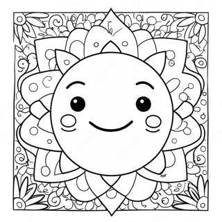 Happy Smiling Face Coloring Page 2071-1652