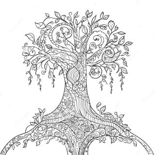 Whimsical Tree Of Life Coloring Page 20803-16445