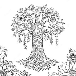 Whimsical Tree Of Life Coloring Page 20803-16446