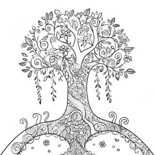 Whimsical Tree Of Life Coloring Page 20803-16447