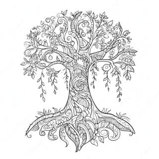 Whimsical Tree Of Life Coloring Page 20803-16448