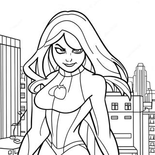 Gwen Stacy In Spider Man Costume Coloring Page 20903-16529