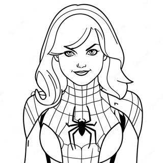 Gwen Stacy In Spider Man Costume Coloring Page 20903-16530