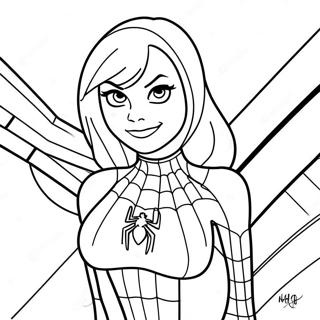 Gwen Stacy In Spider Man Costume Coloring Page 20903-16531