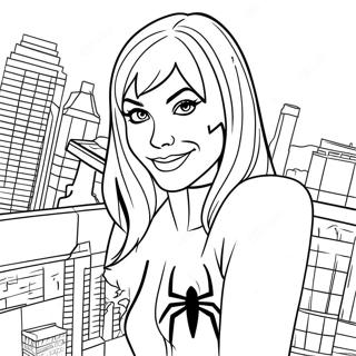 Gwen Stacy In Spider Man Costume Coloring Page 20903-16532