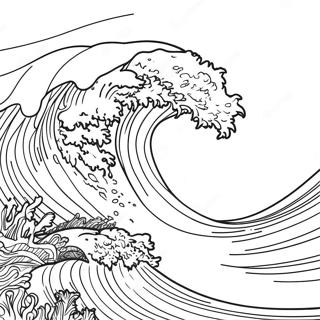 Powerful Tsunami Wave Coloring Page 20913-16554