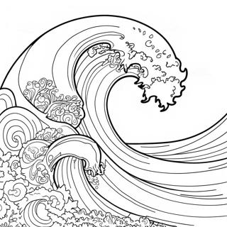 Powerful Tsunami Wave Coloring Page 20913-16555