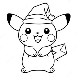 Pikachu In A Santa Hat Coloring Page 20933-16537