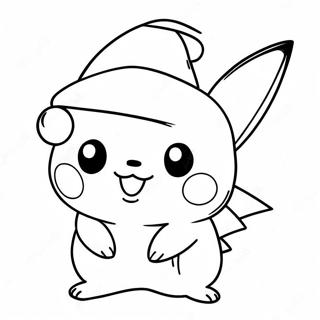 Pikachu In A Santa Hat Coloring Page 20933-16538